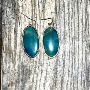 Light blue gold Danielle kendra Scott statement earrings